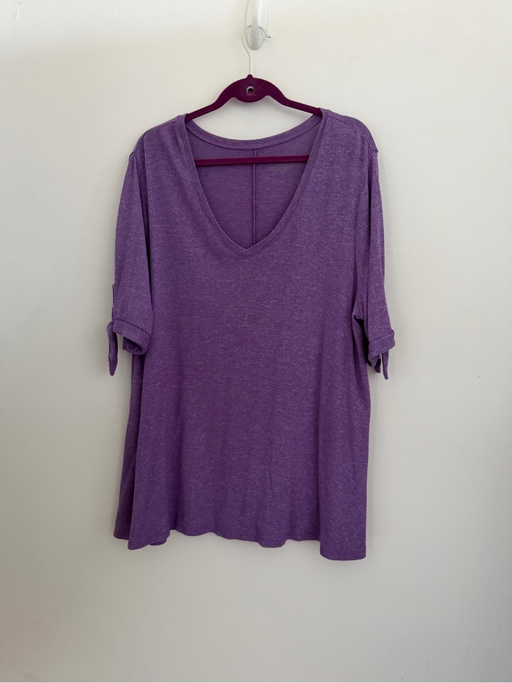 Lane Bryant Purple V-Neck Short Sleeve Women's Top Size 18/20
